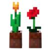 Minecraft Orange Tulip and Poppy Flower Pot Mood Lights, Set of 2 | Nightstand Table Lamp with LED Light for Bedroom, Desk, Living Room | Home Decor Room Essentials | Video Game Gifts And Collectibles view 1