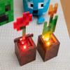 Minecraft Orange Tulip and Poppy Flower Pot Mood Lights, Set of 2 | Nightstand Table Lamp with LED Light for Bedroom, Desk, Living Room | Home Decor Room Essentials | Video Game Gifts And Collectibles view 4
