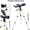 70mm Aperture AZ Mount Astronomical Refracting Telescope with Adjustable Tripod Finder Scope,Travel Monoculars as Young Astronomer Birthday Gifts view 2
