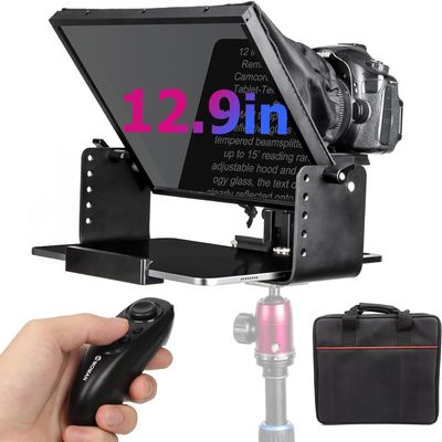 Moman Teleprompter, Metal Prompter iPad Tablets with APP Remote Control for DSLR Camera Camcorder Smartphone Mobile,for Tablets Autocue Camera Prompting,Metal Prompter Kit(MT12,12inch)