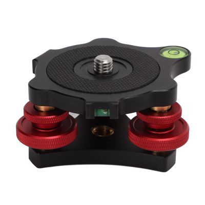64 Leveling Base, Anodic Oxidation Black Triple Wheel Leveler Bubble Level Adjusting Multi Directional for Ball Head for SLR Camera