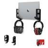 BRAINWAVZ Laptop Wall Mount and Headphone Hanger Holder, Adhesive & Screw-in, 3" Wide for Modem, Router, Mesh, TV Cable Box, Network Switch & More, Black view 1