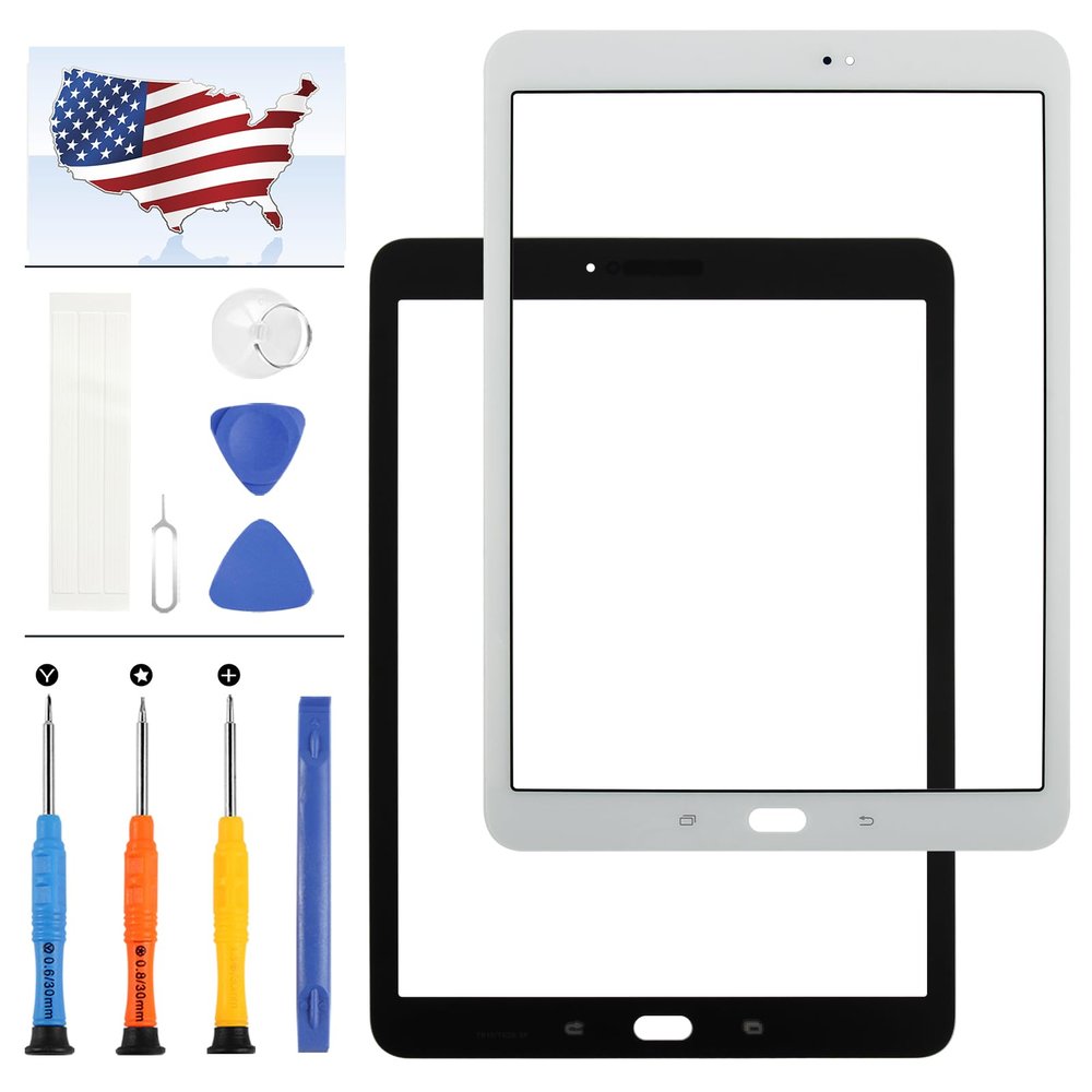 for Samsung Galaxy Tab S3 9.7 T820 T825 Screen Replacement SM-T820 SM-T825 SM-T825Y Front Outer Glass Panel Screen Lens Repair Parts Kit with Tools (Not Touch Digitizer & LCD) (White)