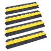 YELACK Cable Ramp Cable Protector Ramps Wire Hose Protective 2 Channel Traffic Rubber Plastic Cord Cover Speed Bump for Asphalt Concrete Gravel Driveway Outdoor, 4 Pack view 1