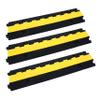 YELACK Cable Ramp Cable Protector Ramps Wire Hose Protective 2 Channel Traffic Rubber Plastic Cord Cover Speed Bump for Asphalt Concrete Gravel Driveway Outdoor, 3 Pack view 1