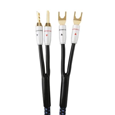 One Pair HiFi Silver Plated Speaker Cable Hi-end OCC Speaker Wire for Hi-fi Systems Y Plug Banana Plug (Color : Banana to Spade, Size : 2.5m)