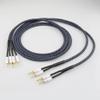 One Pair HiFi Silver Plated Speaker Cable Hi-end OCC Speaker Wire for Hi-fi Systems Y Plug Banana Plug (Color : Banana to Spade, Size : 2.5m) view 4