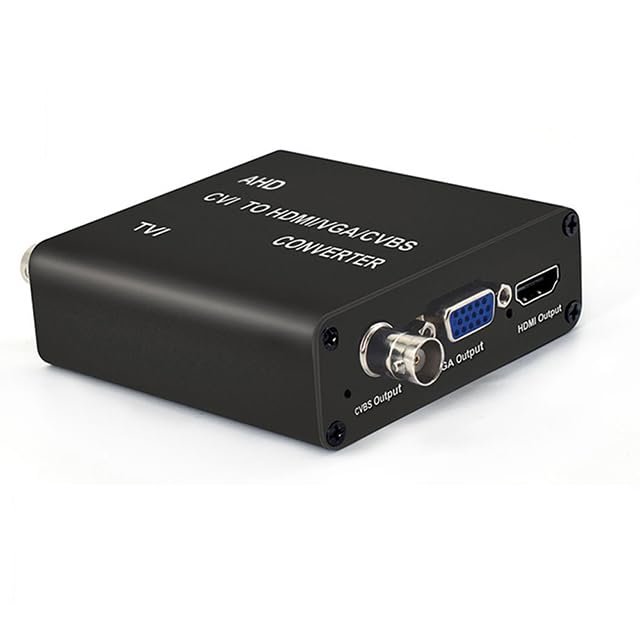 Video Converter 4K TVI/AHD/CVI to HDMI/CVBS/VGA Converter Support 720P/1080P/3MP/4MP/5MP/8MP Camera Input, 1ch BNC Loop Out for Monitor or DVR, Compatible with HKVISION/DAHUAE/TVIT 3K Camera