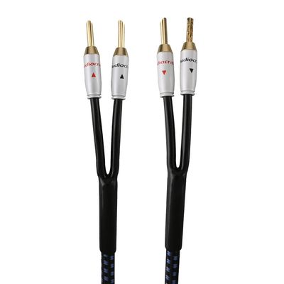 One Pair HiFi Silver Plated Speaker Cable Hi-end OCC Speaker Wire for Hi-fi Systems Y Plug Banana Plug (Color : Banana to Banana, Size : 4 m)