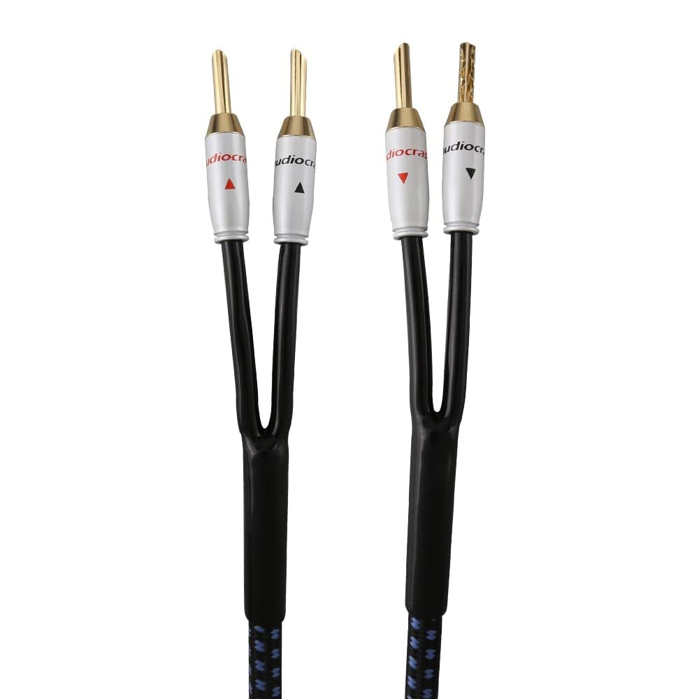 One Pair HiFi Silver Plated Speaker Cable Hi-end OCC Speaker Wire for Hi-fi Systems Y Plug Banana Plug (Color : Banana to Banana, Size : 4 m)