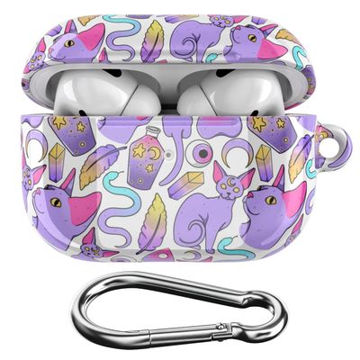 Cavka Case Compatible with Airpods Pro & Pro 2 Airpods 3-2-1 Gen Ouija Full Body Magic Protective Tarot Cards Lock Clip Cover with Keychain Witchcraft Spooky Plastic Shell Design Portable Print