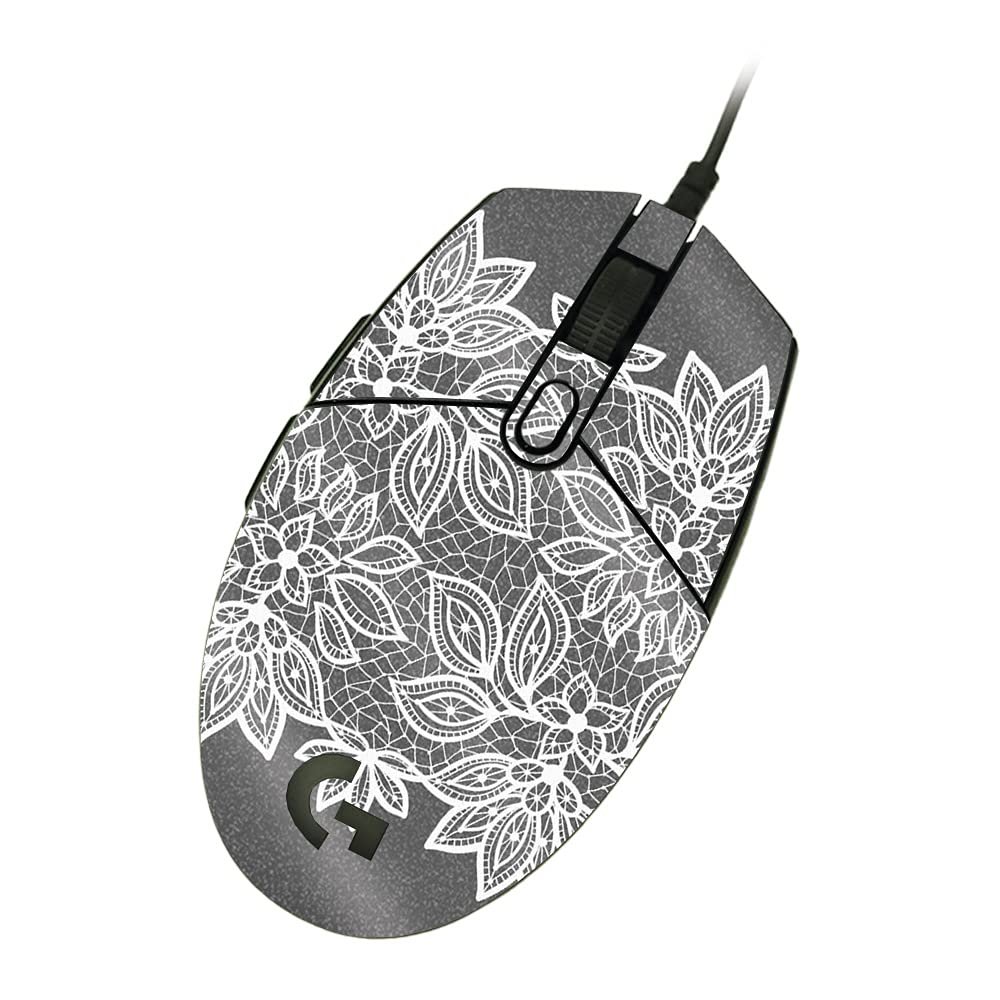 MightySkins Glossy Glitter Skin Compatible with Logitech G203 Lightsync/Prodigy - Floral Lace | Protective, Durable High-Gloss Glitter Finish | Easy to Apply and Change Styles | Made in The USA