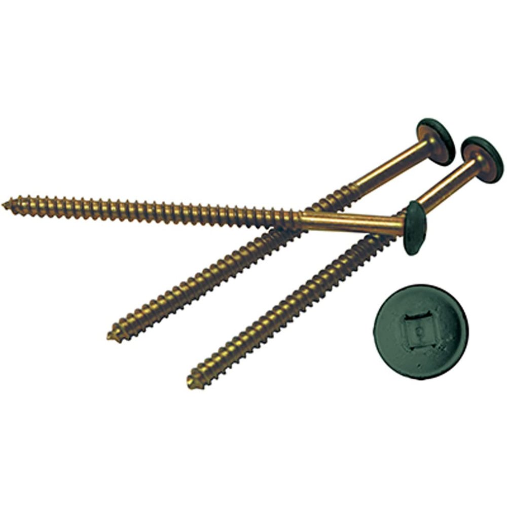 3" Lifetime Vinyl Painted Screws, Forest Green (6/Bag)