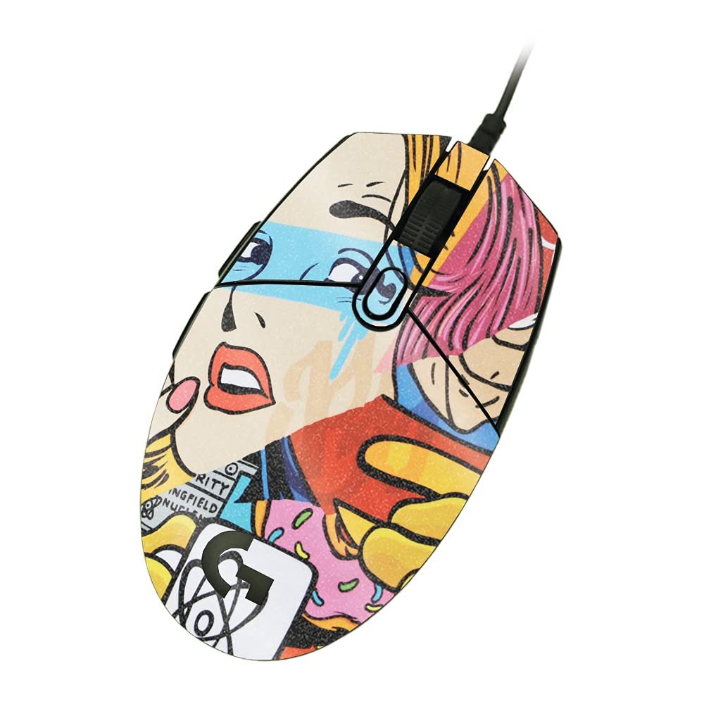 MightySkins Glossy Glitter Skin Compatible with Logitech G203 Lightsync/Prodigy - Cartoon Mania | Protective, Durable High-Gloss Glitter Finish | Easy to Apply and Change Styles | Made in The USA