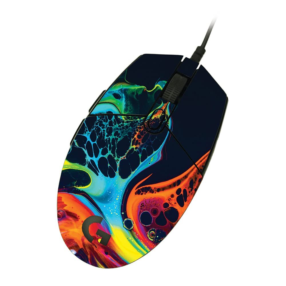 MightySkins Skin Compatible with Logitech G203 Lightsync/Prodigy - Color Splash | Protective, Durable, and Unique Vinyl Decal wrap Cover | Easy to Apply, Remove, and Change Styles | Made in The USA