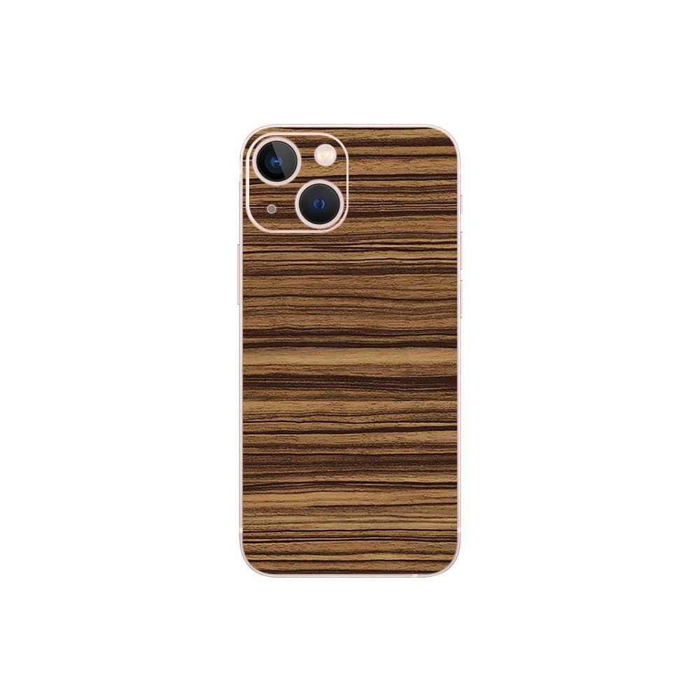 MightySkins Skin Compatible with Apple iPhone 13 Mini - Dark Zebra Wood | Protective, Durable, and Unique Vinyl Decal wrap Cover | Easy to Apply, Remove, and Change Styles | Made in The USA