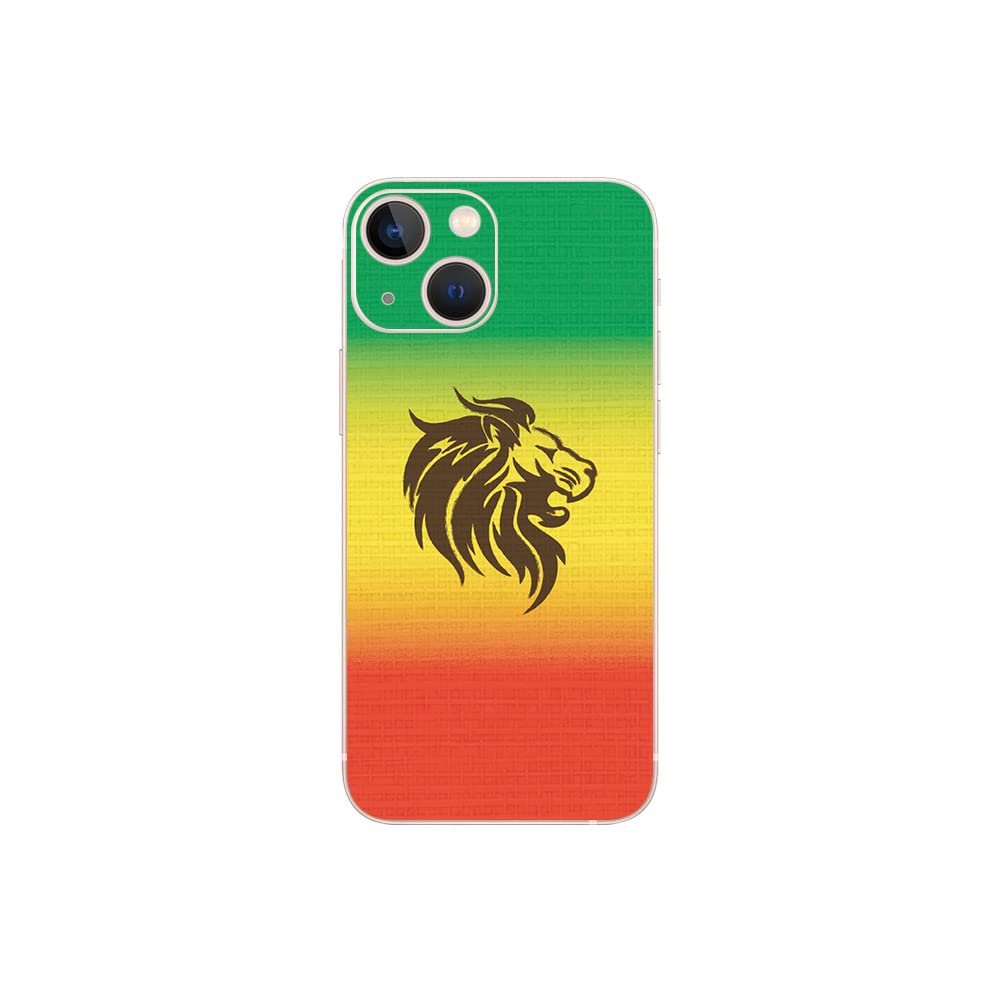 MightySkins Skin Compatible with Apple iPhone 13 Mini - Rasta Lion | Protective, Durable, and Unique Vinyl Decal wrap Cover | Easy to Apply, Remove, and Change Styles | Made in The USA