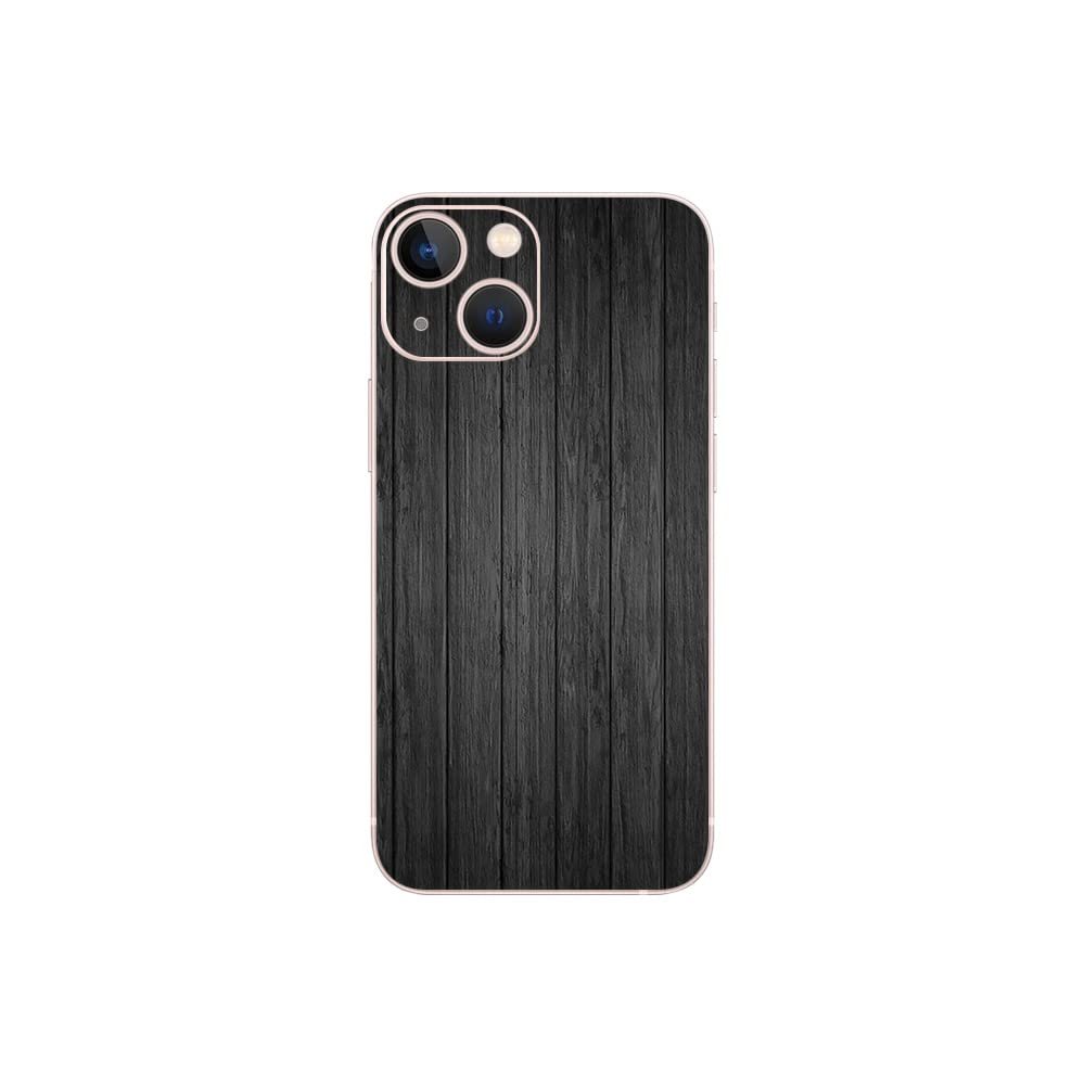 MightySkins Skin Compatible with Apple iPhone 13 Mini - Black Wood | Protective, Durable, and Unique Vinyl Decal wrap Cover | Easy to Apply, Remove, and Change Styles | Made in The USA