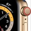 Apple Watch Series 6 (GPS + Cellular, 40mm) Gold Stainless Steel Case with Deep Navy Sport Band (Renewed) view 2