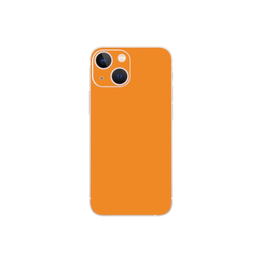 MightySkins Skin Compatible with Apple iPhone 13 Mini - Solid Orange | Protective, Durable, and Unique Vinyl Decal wrap Cover | Easy to Apply, Remove, and Change Styles | Made in The USA