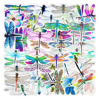 Bastban 50 Pcs Animal Stickers, Vinyl Waterproof Cute Stickers for Water Bottles Laptop Tablet Luggage Phone, Stickers for Kids Teens Adults (Dragonfly Stickers)