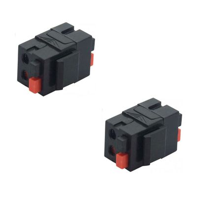 diyTech Speaker Keystone Jack  Spring Loaded Speaker Jack for Keystone Wall Plate, Female to Female, for Home Theater Wall Plates - Black (2-Pack)