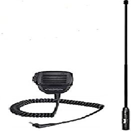 ANLI 2 pc Bundle of Yaesu Radio Accessories for Handheld Models FT-65R FT-65E FT-4XR FT-25R FT-4VR Black