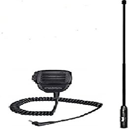 ANLI 2 pc Bundle of Yaesu Radio Accessories for Handheld Models FT-65R FT-65E FT-4XR FT-25R FT-4VR Black