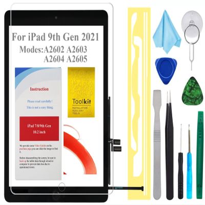 for iPad 9 9th Gen Screen Replacement Digitizer 2021 10.2",T Phael for 9th Generation A2602 A2603 A2604 A2605 with Home Button, Video Tips, Full Repair Kit (Black)