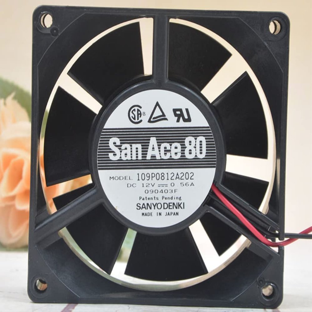 109p0812a202 80x80x32mm 12V 0.56A 4600RPM 53.67CFM san Ace 80 8cm 2-Wire Cooling Fan