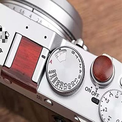 Wooden Surface Camera Soft Shutter Release Button with Hot Shoe Cover (Color : Red 1 Set)