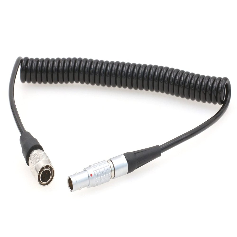 ZBLZGP Hirose 4 Pin Male to 0B 2 Pin Male Coiled Power Cable for Sony F5/F55 to Teradek Bolt