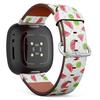 CJBROES Replacement Leather Watch Band, Compatible with Fitbit Versa 3 and Fitbit Sense of Wristband Bracelet Accessory - Kiwi Fruit Watermelon view 1