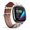 CJBROES Replacement Leather Watch Band, Compatible with Fitbit Versa 3 and Fitbit Sense of Wristband Bracelet Accessory - Kiwi Fruit Watermelon view 2