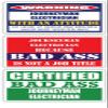 (x3) Certified Bad Ass Journeyman Electrician with an Attitude Stickers | Funny Occupation Job Career Gift Idea | 3M Vinyl Sticker Decals for laptops, Hard Hats, Windows view 1