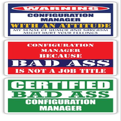 (x3) Certified Bad Ass Configuration Manager with an Attitude Stickers | Funny Occupation Job Career Gift Idea | 3M Vinyl Sticker Decals for laptops, Hard Hats, Windows