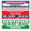 (x3) Certified Bad Ass Configuration Manager with an Attitude Stickers | Funny Occupation Job Career Gift Idea | 3M Vinyl Sticker Decals for laptops, Hard Hats, Windows view 1