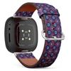 CJBROES Replacement Leather Watch Band, Compatible with Fitbit Versa 3 and Fitbit Sense of Wristband Bracelet Accessory - Geometric Folklore Ornament Tribal view 1