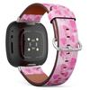 CJCBROES Replacement Leather Watch Band, Compatible with Fitbit Versa 4, Versa 3 and Fitbit Sense 2, Fitbit Sense of Wristband Bracelet Accessory - Valentines Day Hearts Pink view 1