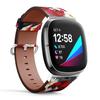 CJBROES Replacement Leather Watch Band, Compatible with Fitbit Versa 3 and Fitbit Sense of Wristband Bracelet Accessory - Rooster Hen Floral view 2