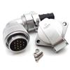 FORTTAR WEIPU WF28 TV + ZG 12 pin Waterproof Connector, 10A 500V High Voltage Aviation Electrical AC DC Signal LED Heavy Industrial Equipment Plug Socket (Angle, Flange Panel Mount, 12 Pin) view 1