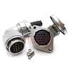 FORTTAR WEIPU WF28 TV + ZG 12 pin Waterproof Connector, 10A 500V High Voltage Aviation Electrical AC DC Signal LED Heavy Industrial Equipment Plug Socket (Angle, Flange Panel Mount, 12 Pin) view 3