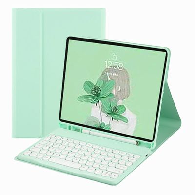 Galaxy Tab A7 10.4'' Keyboard Cover 2020 SM-T500/T505/T507 Color Keyboard Cute Round Keys with S Pen Slot Slim Wireless Bluetooth Keyboard case for Galaxy Tab A7 (Galaxy Tab A7, Mint Green)