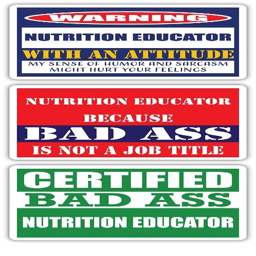 (x3) Certified Bad Ass Nutrition Educator with an Attitude Stickers | Funny Occupation Job Career Gift Idea | 3M Vinyl Sticker Decals for laptops, Hard Hats, Windows