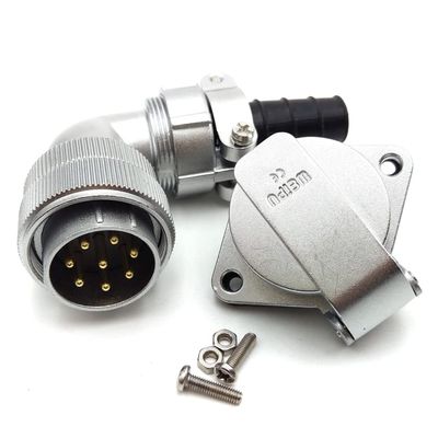 FORTTAR WEIPU WF28 TV + ZG 8 pin Waterproof Connector, 25A 500V High Voltage Aviation Electrical AC DC Signal LED Heavy Industrial Equipment Plug Socket (Angle, Flange Panel Mount, 8 Pin)
