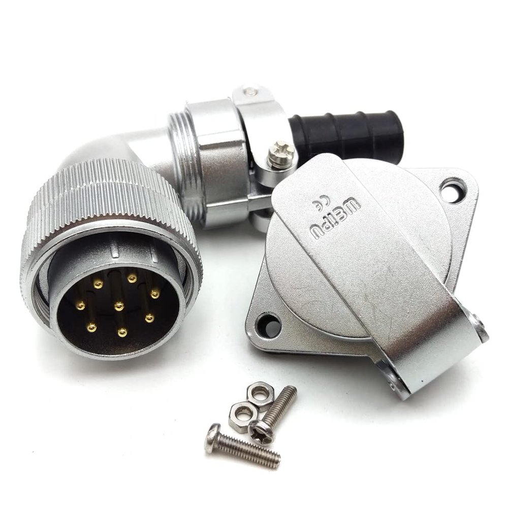 FORTTAR WEIPU WF28 TV + ZG 8 pin Waterproof Connector, 25A 500V High Voltage Aviation Electrical AC DC Signal LED Heavy Industrial Equipment Plug Socket (Angle, Flange Panel Mount, 8 Pin)