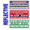 (x3) Certified Bad Ass Facilitator with an Attitude Stickers | Funny Occupation Job Career Gift Idea | 3M Reflective Vinyl Sticker Decals for laptops, Hard Hats, Windows view 1