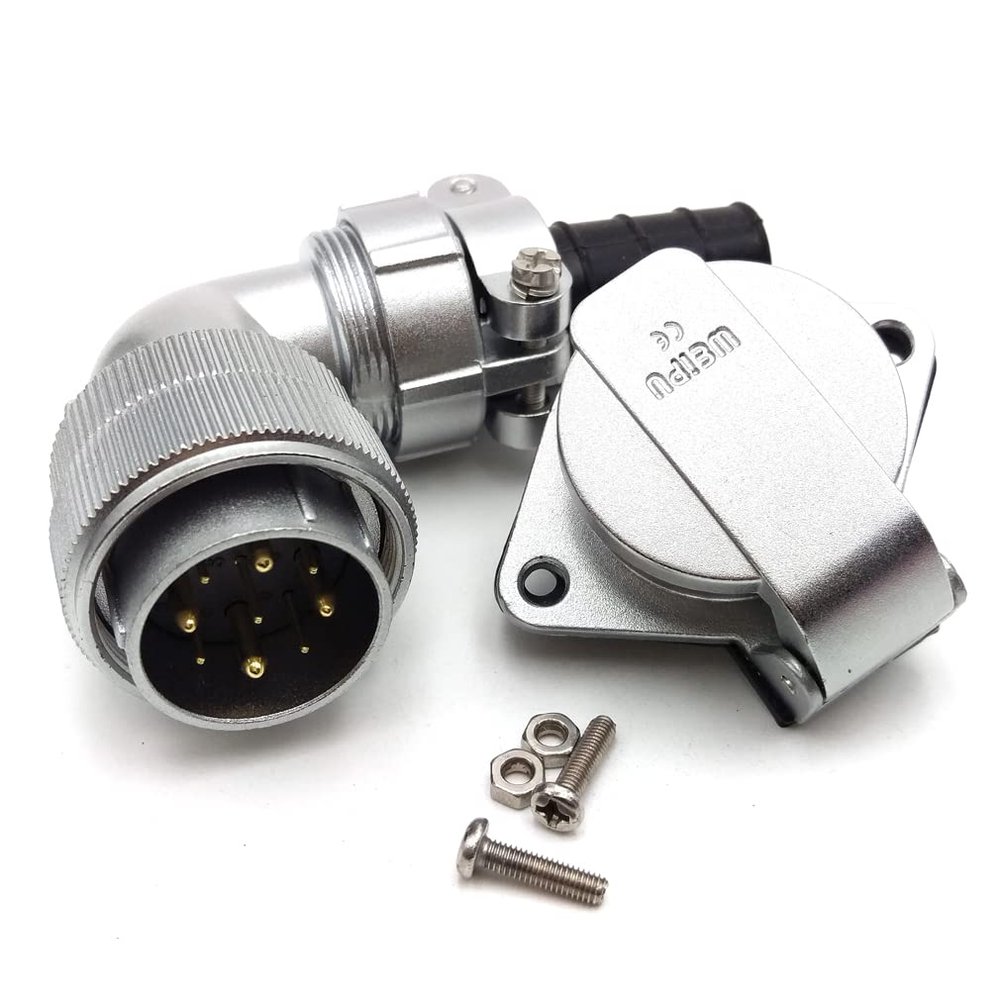 FORTTAR WEIPU WF28 TV + ZG 9 pin Waterproof Connector, 5A 25A 500V High Voltage Aviation Electrical AC DC Signal LED Heavy Industrial Equipment Plug Socket (Angle, Flange Panel Mount, 9 Pin)