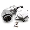 FORTTAR WEIPU WF28 TV + ZG 9 pin Waterproof Connector, 5A 25A 500V High Voltage Aviation Electrical AC DC Signal LED Heavy Industrial Equipment Plug Socket (Angle, Flange Panel Mount, 9 Pin) view 1