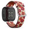 CJBROES Replacement Leather Watch Band, Compatible with Fitbit Versa 3 and Fitbit Sense of Wristband Bracelet Accessory - Poppies view 1